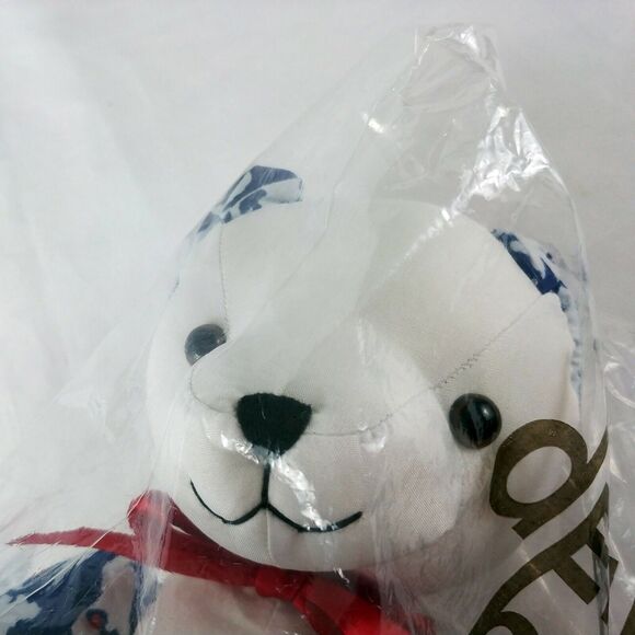 Dennis Basso Home Teddy Bear White Blue Red Cloth Tapestry Print - Picture 3 of 9